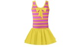 Purple & Yellow Stripy Children Swimsuit, Bikini